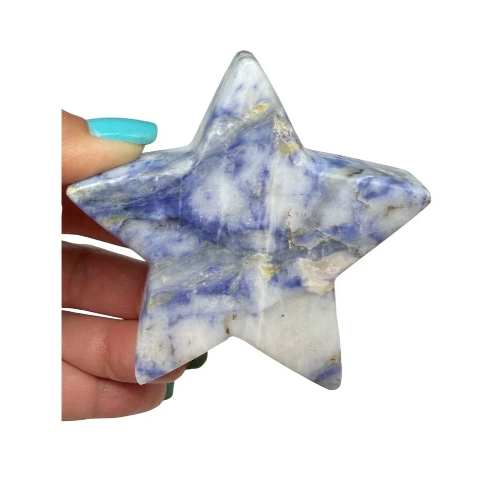 Blue Opal Star Natural Stone Crystal Figurine Home Office Decor Celestial Gift